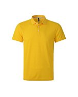 YUEZOON Men's Performance Short Sleeve Golf Polo Shirts Casual Moisture Wicking Quick Dry Collared Athletic T-Shirts (Yellow, Medium)