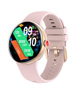 HOAIYO AMOLED Smartwatch, Activity Tracker for Fitness and Health, 3 ATM Waterproof, Monitor SpO2, Heart Rate, Sleep, Stress for Men and Women for Andriod iOS (Pink, 1.2" AMOLED)