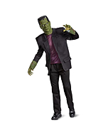 Adult Deluxe Frankenstein Costume with Green Skin & Bolt-Neck