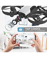 Cheerwing U61S Mini Drones with Camera for Kids and Adults 720P HD 2.4Ghz Rc Quadcopter WiFi Fpv Drone with Altitude Hold,2 Batteries White