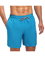 Biwisy Men's Swim Shorts Quick Dry Mesh Lining Swimwear Bathing Suits with Pockets