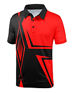 ZITY Golf Polo Shirts for Men Short Sleeve Athletic Tennis T-Shirt 048-Red M