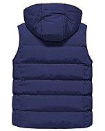 Pursky Big Girl's Winter Vest Waterproof Waistcoat Jacket Toddler Kids Winter Puffer Hooded Gilet Navy 6-7