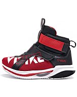 Breathable Lightweight Outdoor Fashion High-Top Boys Basketball Shoes Sneakers for Kids Girls Running Trainers Athletic Sports Shoe Black Red Big Kid 5