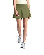 rrhss Girl's Active Skort High Waisted Tennis Skirt Solid Lightweight Running Sport Golf Skorts Arm Green