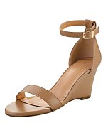 COASIS Women's Wedge Sandals 3 Inch Ankle Strap Open Toe Dress Wedding Shoes