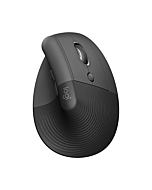 Logitech Lift Vertical Ergonomic Mouse, Wireless, Bluetooth or Logi Bolt USB receiver, Quiet clicks, 4 buttons, compatible with Windows/macOS/iPadOS, Laptop, PC - Graphite