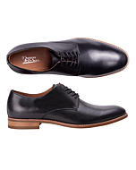 Dunross & Sons Landon Black Oxford Shoes for Men – Derby Mens Dress Shoes – Italian Leather Dress Shoes w/Rubber Sole – Lace-Up Black Dress Shoes for Men – Breathable Leather Lining Business Shoes