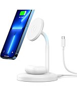 Syncwire Magnetic Wireless Charging Stand - [2 in 1, 360° Rotation, USB-C Cable] Wireless Charger Station Compatible with MagSafe iPhone 13 Pro Max/13 Pro/13/12 Pro Max/12 Pro/12 Mini, AirPods 2 3 Pro