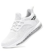 Men's Running Shoes Air Low Top Comfort Basketball Sneakers Breathable Fashion Tennis Sport Gym Fitness Cross Trainers White