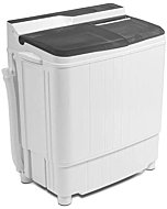 Portable Washing Machine, Compact Twin Tub Mini Washing Machine, 17.6 LBS Washer and Dryer Combo with Soaking Function, Semi-Automatic for Apartment, Dorms, RVs, Camping (White & Gray)