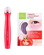 Baby Bright Eye Roller Serum, Anti-wrinkle, Anti Bags, Reduces Dark Circles Puffiness and Bags 15milliliter (0.50 fl.oz.) (Singto-Tomato & Gluta) (0.50 fl.oz.) (Red Roller & Mask)