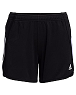 adidas Girls' Toddler Elastic Waistband 3 Stripe Mesh Short, Black, 3T