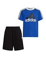 adidas Boys' Toddler 2 Piece French Terry Short Set, Team Royal Blue, 2T