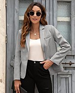 BZB Women's Casual Blazers Long Sleeve Lapel Open Front Work Office Bussiness Warm Blazer Jackets Grey