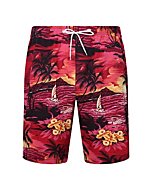 Alimens & Gentle Mens Aloha Hawaiian Shorts Quick Dry Mesh Lining Beach Board Shorts with Pockets Large