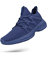 Pujcs Running Shoes for Men Tenis para Hombres Shoes Workout Sports Fitness Walking Jogging Teens Jogger Lightweight Exercise Man Gym Athletic Tennis Sneakers Blue Size 8.5