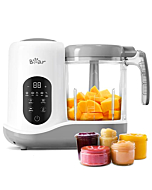 BEAR 2024 Baby Food Maker | One Step Baby Food Processor Steamer Puree Blender | Auto Cooking & Grinding | Baby Food Puree Maker with Self Cleans | Touch Screen Control, White