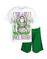 Disney Pixar Lightyear Buzz Little Boys Graphic T-Shirt & Mesh Shorts Green/White 4