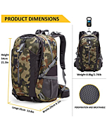 Hiking Backpack 40L Waterproof Lightweight Hiking Daypack with Rain Cover, Outdoor Trekking Travel Backpacks for Men Women