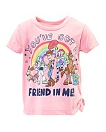 Disney Pixar Toy Story Buzz Lightyear Woody Toddler Girls Graphic T-Shirt and Bike Shorts Set Pink 2T