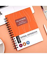 5 Subject Spiral Notebook with Dividers Wide Ruled 6.3"x 8.3" Hardcover Spiral Notebooks for Work Notebook with Tabs A5 Lined Notebook for College Students Writing Journal School Office Supplies, Orange