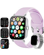 Smart Watch 2022(Bluetooth Answer Make Calls/Voice Control), Fitness Watches with SOS Blood Pressure Oxygen Heart Rate SLEP Monitor, SmartWatch for Women Men for Android iOS Phones(Purple)