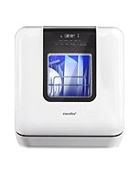 Countertop Dishwasher, Portable Dishwasher with 6L Built-in Water Tank, Mini Dishwasher with More Space Inside, 7 Programs, UV Hygiene& Auto Door Open, for Apartments, Dorms& RVs By COMFEE