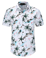 DOOPCCOR Hawaiian Casual Button Down Shirts Hawaiian Tropical Shirt for Men-11-3XL