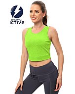 ICTIVE Workout Cropped Crop Tank Tops for Women Twist Tie Back Sleeveless Athletic Muscle Shirt Cute Crop Cami Top Dance Yoga Exercise Running Sports Clothes Green L