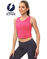 ICTIVE Workout Cropped Crop Tank Tops for Women Twist Tie Back Sleeveless Athletic Muscle Shirt Cute Crop Cami Top Dance Yoga Exercise Running Sports Clothes Rose L