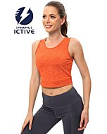 ICTIVE Workout Cropped Crop Tank Tops for Women Twist Tie Back Sleeveless Athletic Muscle Shirt Cute Crop Cami Top Dance Yoga Exercise Running Sports Clothes Orange L