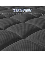 MATBEBY Bedding Quilted Fitted Twin Mattress Pad Cooling Breathable Fluffy Soft Mattress Pad Stretches up to 21 Inch Deep, Twin Size, Dark Grey, Mattress Topper Mattress Protector