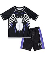 Marvel Avengers Venom Big Boys Cosplay Rash Guard and Swim Trunks Set 8