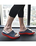 KUAILU Mens Recovery Sandals Sport Comfort Arch Support Cushion Athletic Slides Orthopedic Plantar Fasciitis Open Toe Slip On Wide Width Thick Sole Sandles Summer Pool Beach Slippers Grey Red Size 7