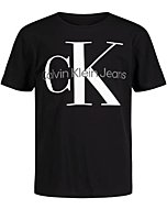 Calvin Klein Boys' Toddler Ck Logo Crew Neck Tee, Classic Black 22, 2T