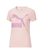 PUMA Women's Classics Logo Tee, Chalk Pink, X-Small