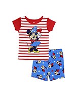 Disney Girls' Baby Mickey Seasonal Cotton Pajamas, Minnie America, 12 Month