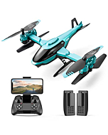 4DRC 4DV10 RC Helicopte Drone with 1080P HD Camera for Kids Adults,Mini Foldable WIFI FPV Live Video Quadcopter for beginners ,3D Flips, Gestures Selfie, Altitude Hold, One Key Start, 2 Batteries