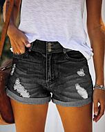 Magritta Mid-Rise Ripped Denim Shorts for Girls