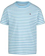 Tommy Hilfiger boys Short Sleeve Crew Neck Striped T-shirt T Shirt, Ithaca Bachelor Button 22, Medium US