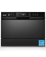 COMFEE’ Countertop Dishwasher, Energy Star Portable Dishwasher with 6 Place Settings, Mini Dishwasher with 8 Washing Programs, Speed, Baby-Care, ECO& Glass, Dish Washer for Dorm, RV& Apartment, Black