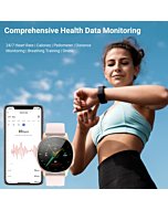 HOAIYO AMOLED Smartwatch, 1.3" HD Screen Activity Tracker for Fitness and Health with 14 Sports Modes, 3 ATM Waterproof, Monitor SpO2, Heart Rate, Sleep, Stress for Men and Women for Android iOS