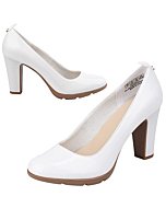 JENN ARDOR Women's Pumps Chunky Heels Platform Shoes Comfort Round Closed Toe Block Heel Pumps Dress High Heeled Office Shoes for Ladies More Than 3 inch Heel White 9.5