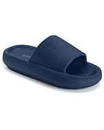 Joomra Slippers Mens Slides Cushioned for Womens Quick Drying Shower Foam Male Pillow House Shoes Pool Beach Spa Garden Sandals Sandles Dark Blue 40-41