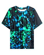 Kanu Surf Boys' Short Sleeve UPF 50+ Rashguard Swim Shirt, Hurricane Black, 2T