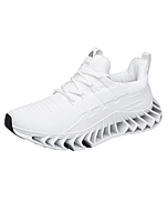 SUOKENI Men's Fashion Sneaker Breathable Running Shoes Athletic Walking Shoes White,Size:US 8/EU 41