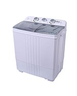 Compact Twin Tub Portable Washing Machine, Built-in Drain Pump/Washer and Spin Dryer Combo,for Apartment, Dorms, Etc/Semi-Automatic (16.5lbs)