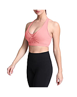 Aoxjox Twist Sports Bras for Women Workout Fitness Training Elegance V Neck Racerback Yoga Crop Tank Top (Light Pink, Medium)