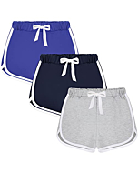 BOOPH 3 Pack Girls Athletic Shorts Running Dance Dolphin Shorts 4-5T Color E